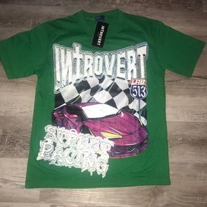 Introvert lab green short sleeves tshirt street racing size medium NWT